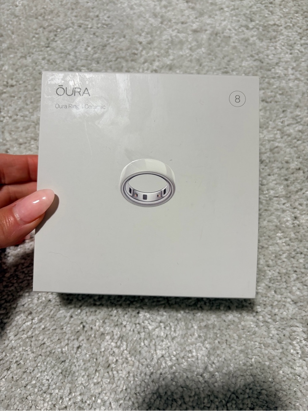Oura White Ceramic Ring Box - Size 8